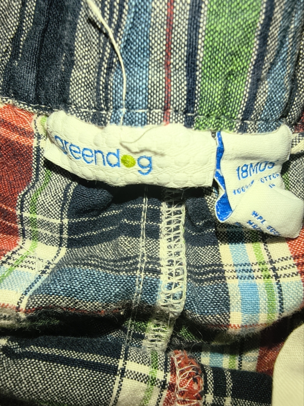 greendog Plaid Cotton Shorts in Navy, Red & Green - Picture 5 of 6